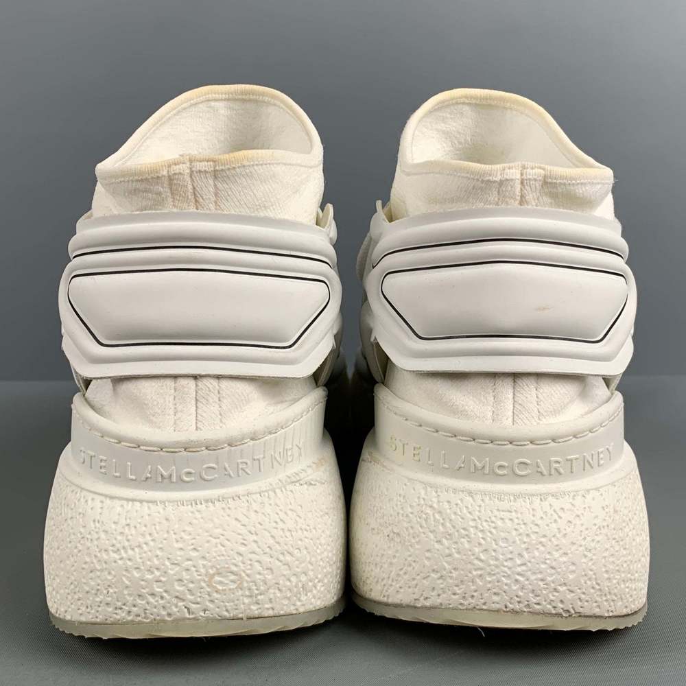 STELLA McCARTNEY White Black Contrast Trim Rubber Wedge Sneakers - Picture 3 of 8